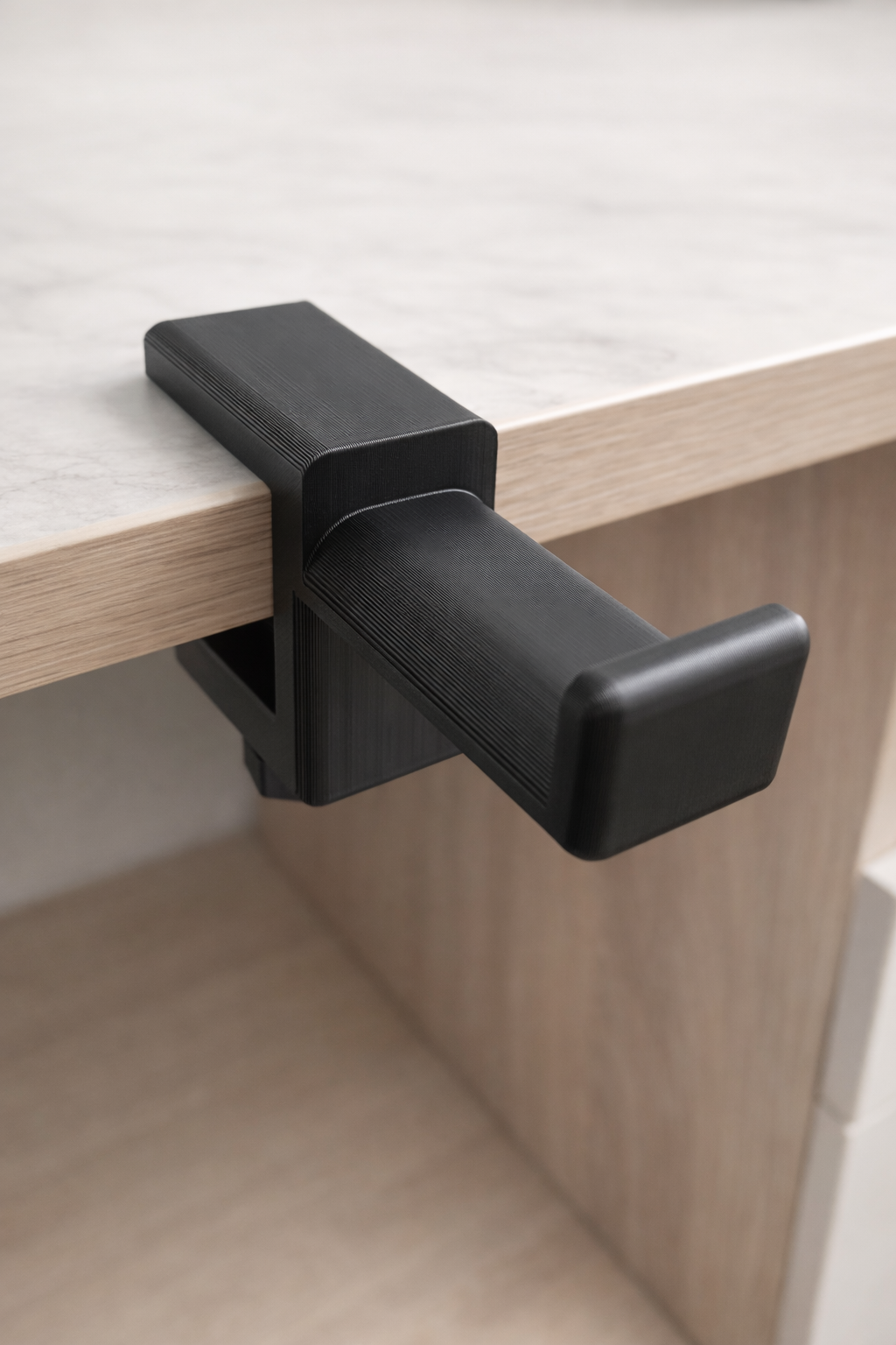 Headphone Holder Desk Clamp 3D printed | Minimal Gaming Headset Stand | Screw Mount Under Desk Hange