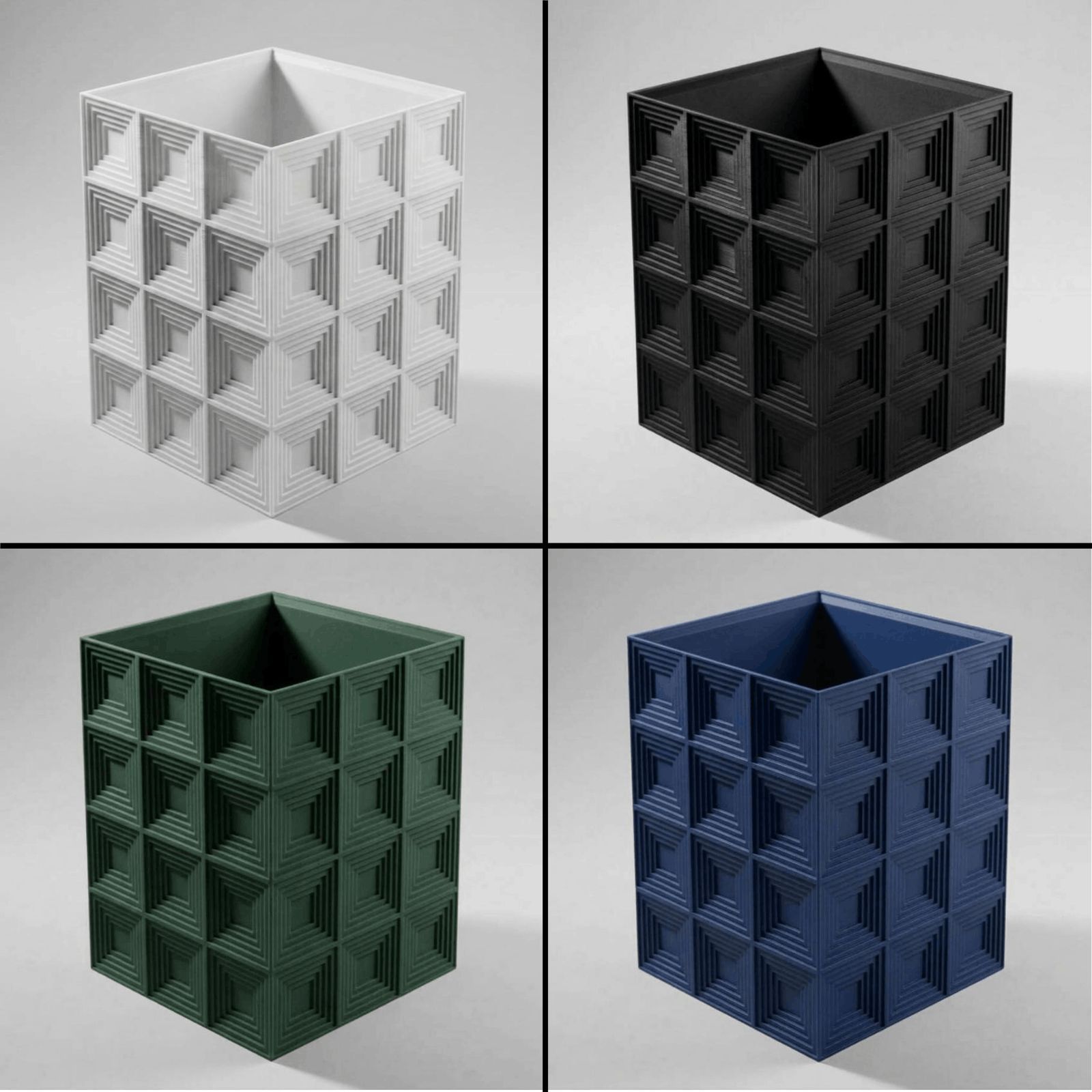 GeoStep No. 2 | Skulpturale Design-Vase (niedrig)