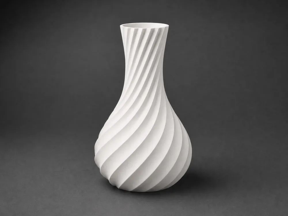 Moderne Spiralvase – 3D-gedruckte Deko in Weiß