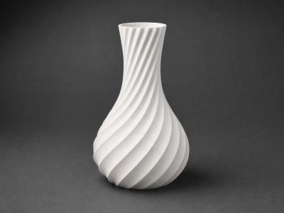 Moderne Spiralvase – 3D-gedruckte Deko in Weiß