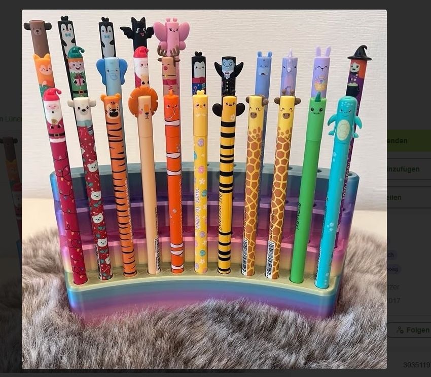 Stifthalter | Stiftehalter für Legami "Lovely Friends" Gelstifte mit kostenlose Personalisierung in
