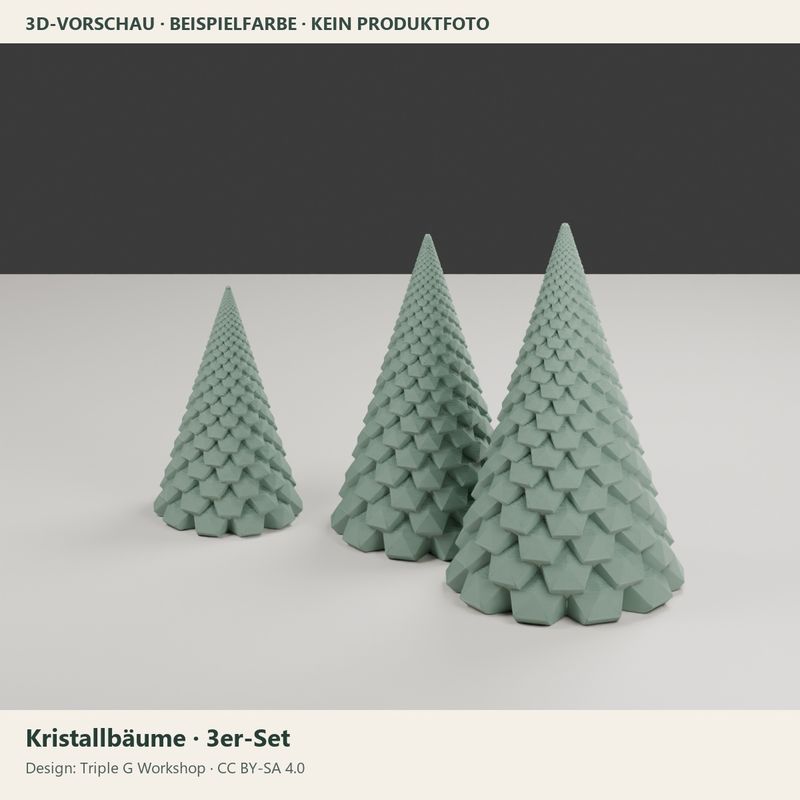Kristallbäume – dekoratives 3er-Set, 10 / 13 / 16 cm