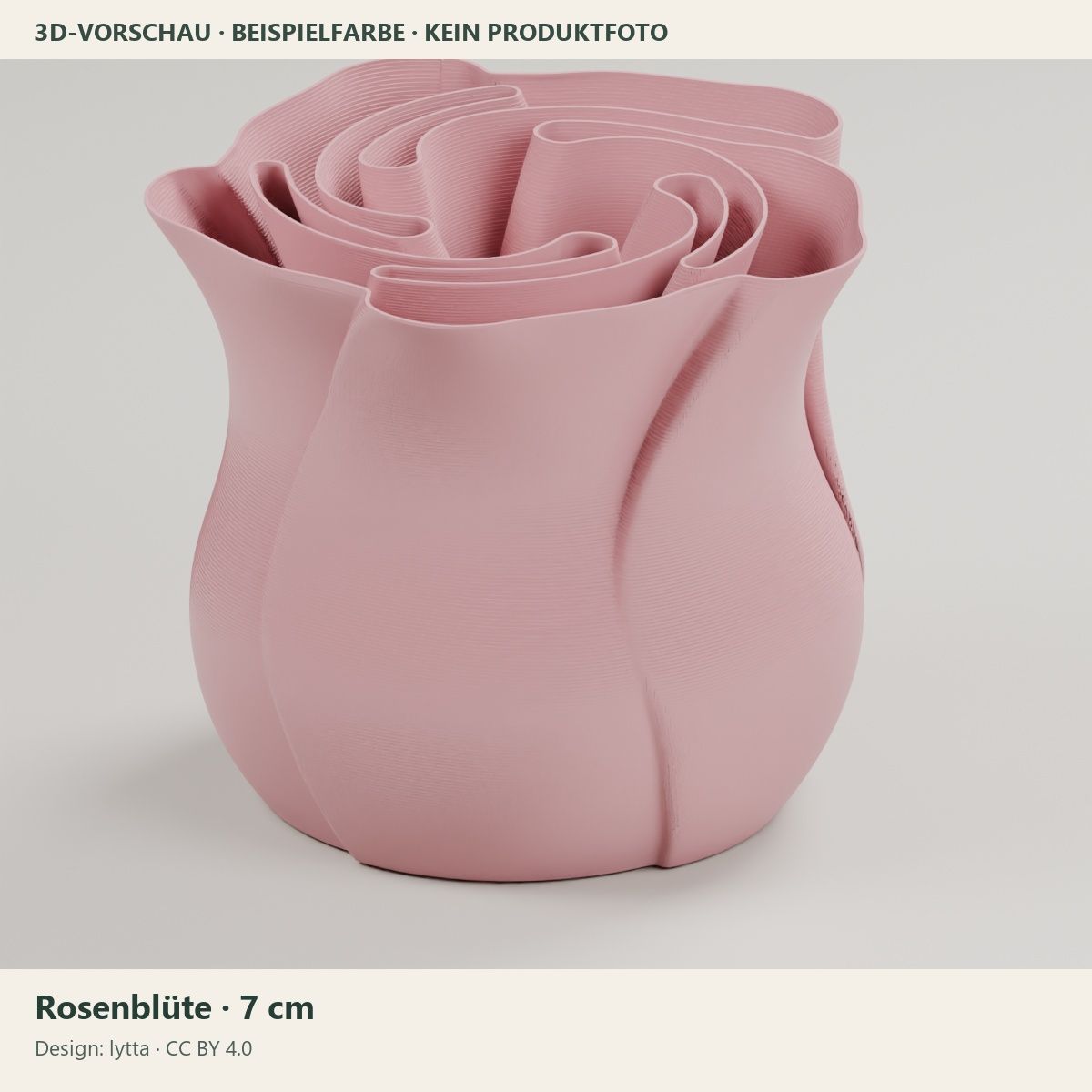 Rosenblüte – filigrane Tischdeko, 7 cm, ohne Stiel