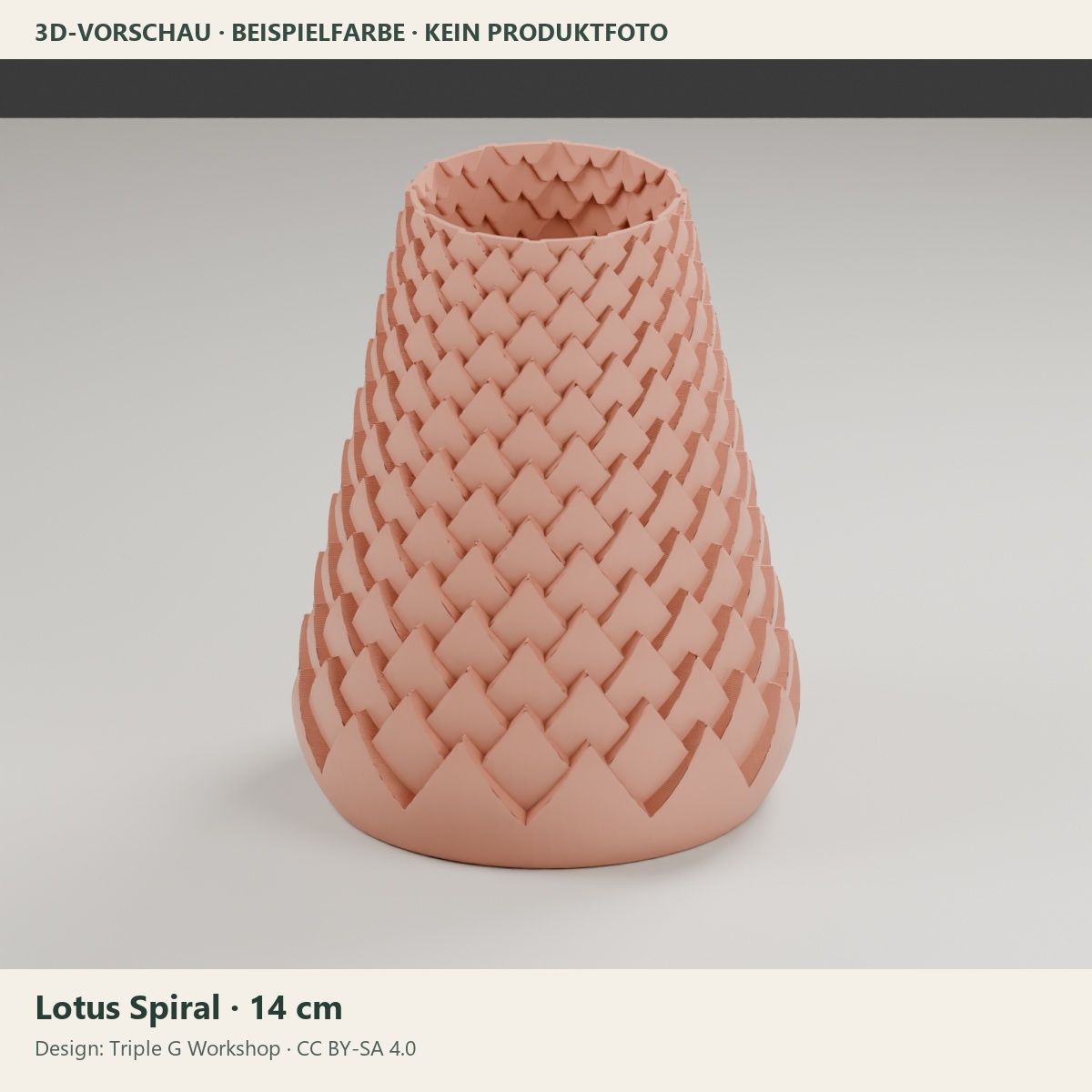 Lotus Spiral – geschwungene Dekovase, 14 cm