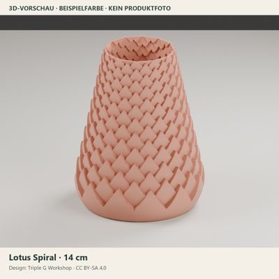 Lotus Spiral – geschwungene Dekovase, 14 cm
