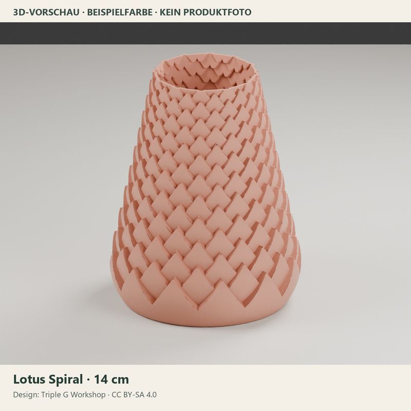 Lotus Spiral – geschwungene Dekovase, 14 cm