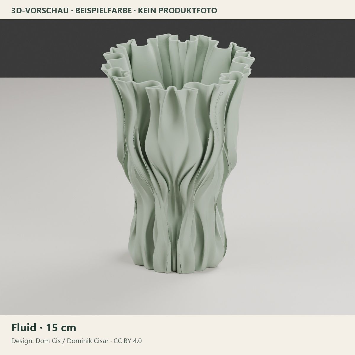 Fluid – organische Dekovase, 15 cm